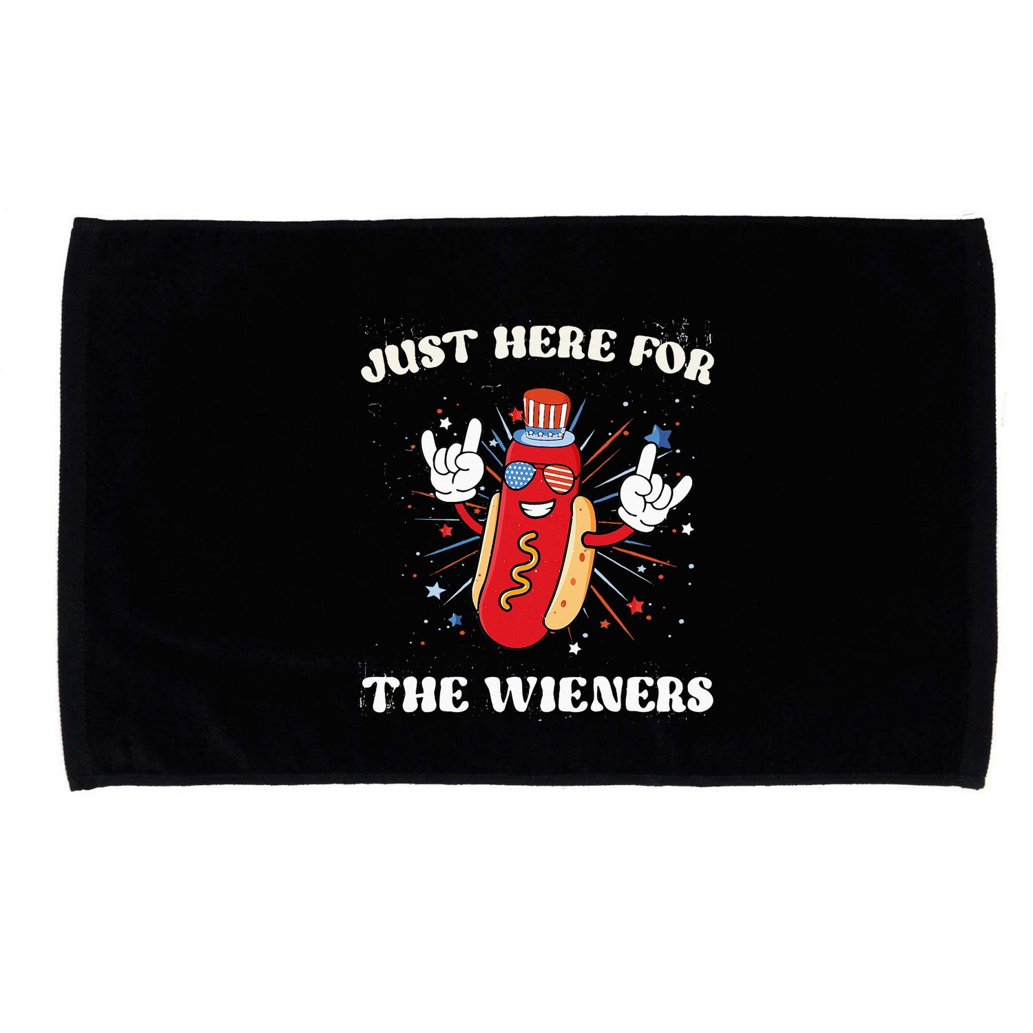 IM Just Here For The Wieners Fourth Of July Hot Dog Microfiber Hand Towel