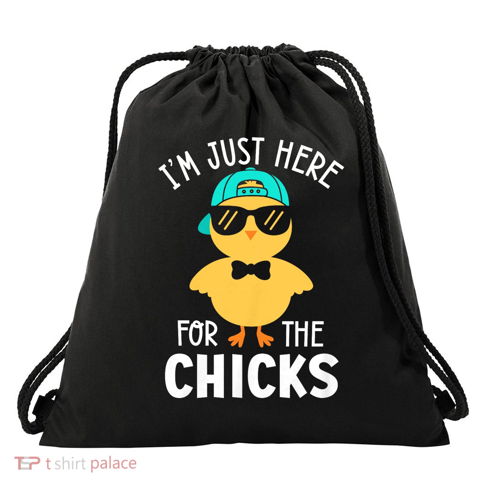 I'm Just Here For The Chicks Cute Easter Boys Kids Toddler Drawstring Bag