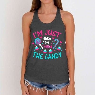 IM Just Here For The Candy Halloween Women's Knotted Racerback Tank