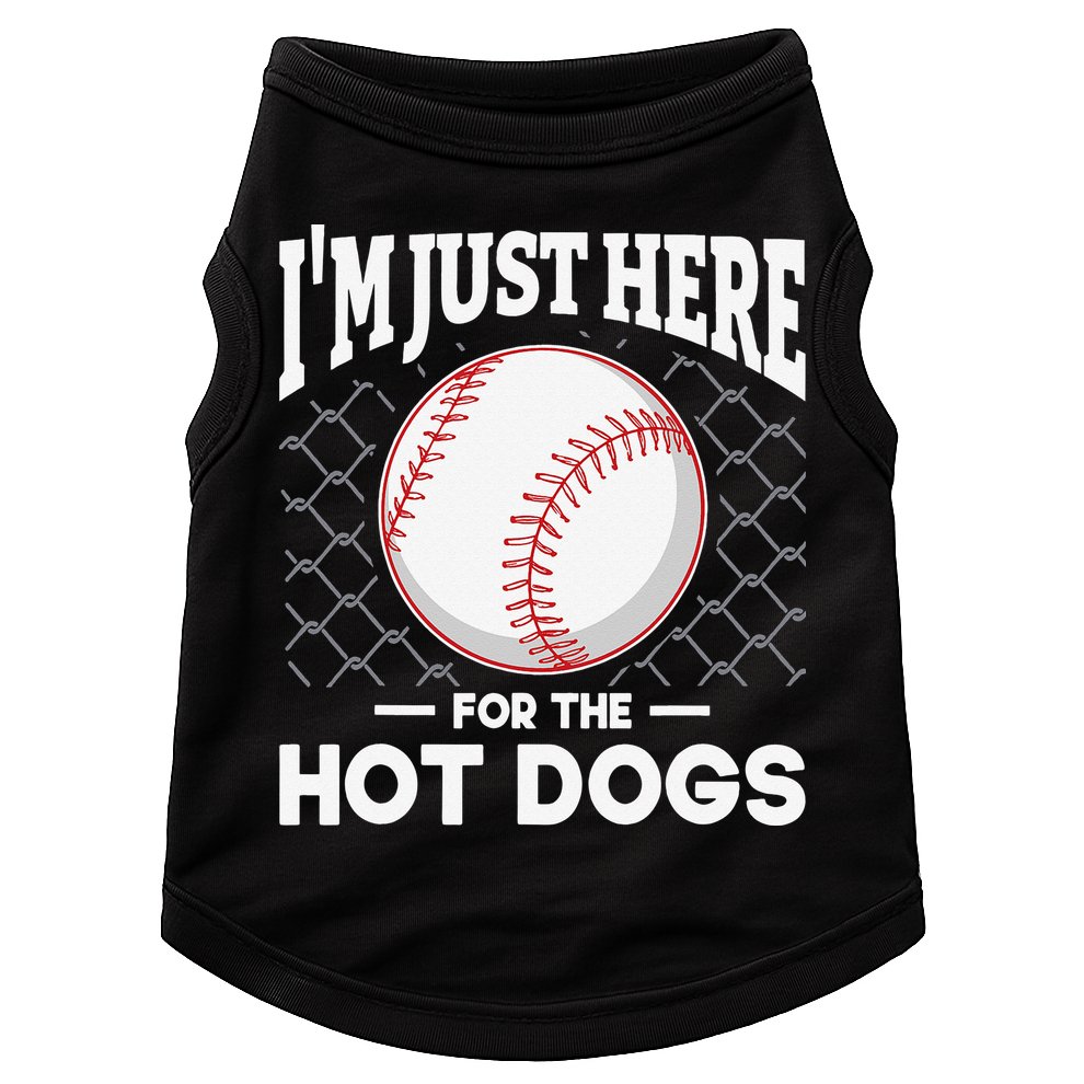 I'm Just Here For The Hot Dogs Summer Baseball Game Hotdog Doggie Tank