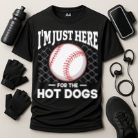 I'm Just Here For The Hot Dogs Summer Baseball Game Hotdog Cooling Performance Crew T-Shirt