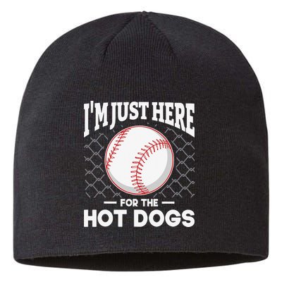 I'm Just Here For The Hot Dogs Summer Baseball Game Hotdog Sustainable Beanie