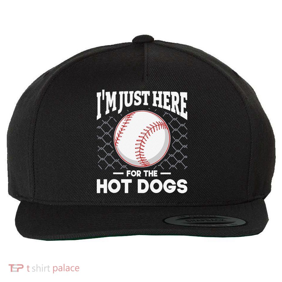 I'm Just Here For The Hot Dogs Summer Baseball Game Hotdog Wool Snapback Cap