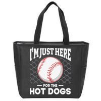 I'm Just Here For The Hot Dogs Summer Baseball Game Hotdog Zip Tote Bag