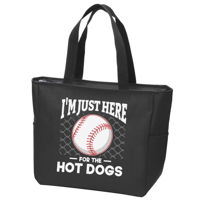 I'm Just Here For The Hot Dogs Summer Baseball Game Hotdog Zip Tote Bag
