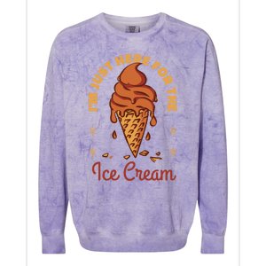 Im Just Here For The Ice Cream Funny Cruise Vacation Cool Gift Colorblast Crewneck Sweatshirt