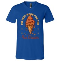 Im Just Here For The Ice Cream Funny Cruise Vacation Cool Gift V-Neck T-Shirt