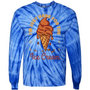 Im Just Here For The Ice Cream Funny Cruise Vacation Cool Gift Tie-Dye Long Sleeve Shirt