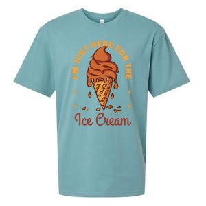 Im Just Here For The Ice Cream Funny Cruise Vacation Cool Gift Sueded Cloud Jersey T-Shirt