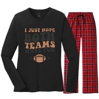 I just hope both teams have fun funny American football Women's Long Sleeve Flannel Pajama Set 