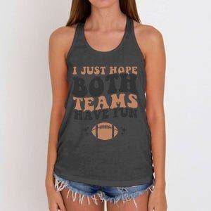 I just hope both teams have fun funny American football Women's Knotted Racerback Tank