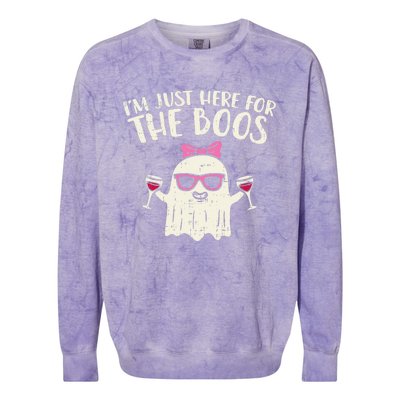 Im Just Here For The Boos Funny Halloween Costume For Women Colorblast Crewneck Sweatshirt