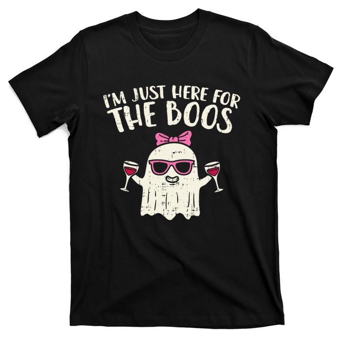 Im Just Here For The Boos Funny Halloween Costume For Women T-Shirt