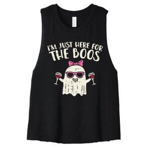 Im Just Here For The Boos Funny Halloween Costume For Women Women's Racerback Cropped Tank