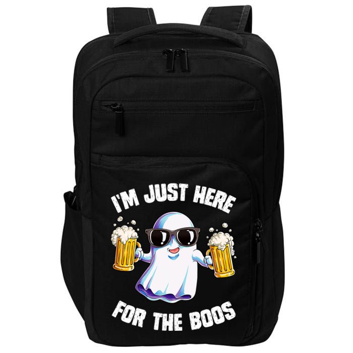 IM Just Here For The Boos Funny Halloween Ghost Impact Tech Backpack