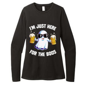 IM Just Here For The Boos Funny Halloween Ghost Womens CVC Long Sleeve Shirt