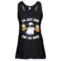 IM Just Here For The Boos Funny Halloween Ghost Ladies Essential Flowy Tank