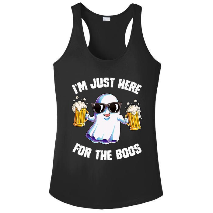 IM Just Here For The Boos Funny Halloween Ghost Ladies PosiCharge Competitor Racerback Tank