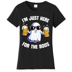 IM Just Here For The Boos Funny Halloween Ghost Women's T-Shirt