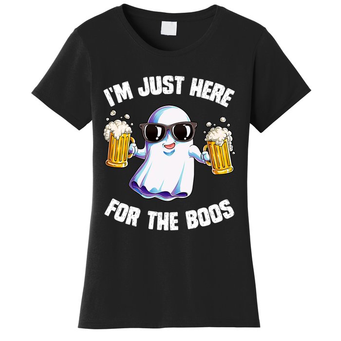 IM Just Here For The Boos Funny Halloween Ghost Women's T-Shirt