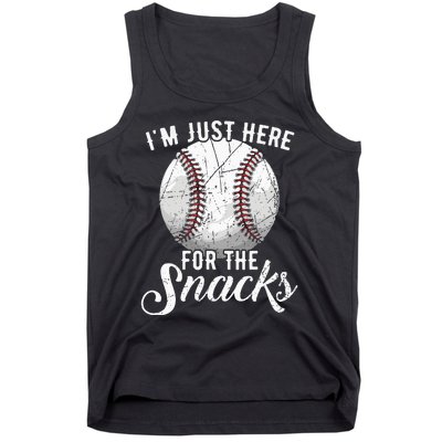 Im Just Here For The Snacks Funny Fantasy Baseball League Tank Top