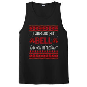 I Jingled His Bells And Now IM Pregnant Funny Christmas Cute Gift PosiCharge Competitor Tank