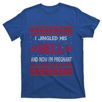 I Jingled His Bells And Now IM Pregnant Funny Christmas Cute Gift T-Shirt