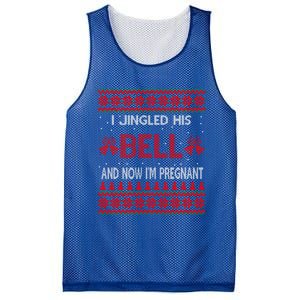 I Jingled His Bells And Now IM Pregnant Funny Christmas Cute Gift Mesh Reversible Basketball Jersey Tank