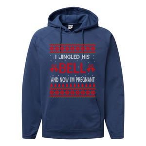 I Jingled His Bells And Now IM Pregnant Funny Christmas Cute Gift Performance Fleece Hoodie