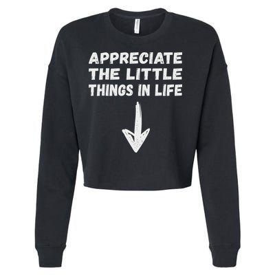 Inappropriate Joke Hilarious Sarcastic Gag Gifts Appreciate The Little Things In Life Funny Joke Adu Cropped Pullover Crew