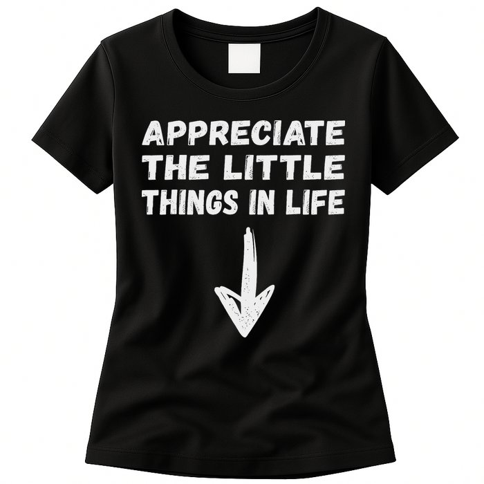 Inappropriate Joke Hilarious Sarcastic Gag Gifts Appreciate The Little Things In Life Funny Joke Adu Womens T-Shirt