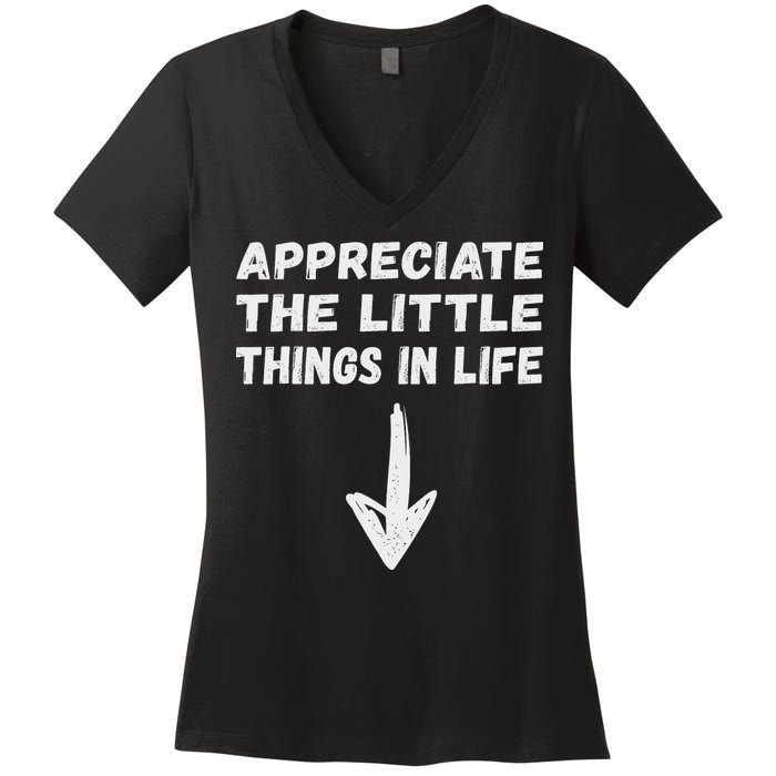 Inappropriate Joke Hilarious Sarcastic Gag Gifts Appreciate The Little Things In Life Funny Joke Adu Women's V-Neck T-Shirt