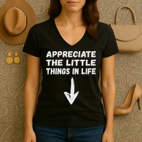 Inappropriate Joke Hilarious Sarcastic Gag Gifts Appreciate The Little Things In Life Funny Joke Adu Women's V-Neck T-Shirt