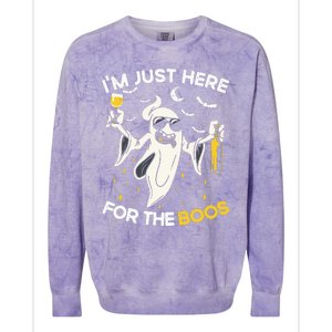 Im Just Here For The Boos Funny Halloween Beer Lovers Drink Colorblast Crewneck Sweatshirt