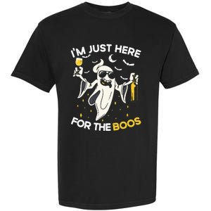 Im Just Here For The Boos Funny Halloween Beer Lovers Drink Garment-Dyed Heavyweight T-Shirt