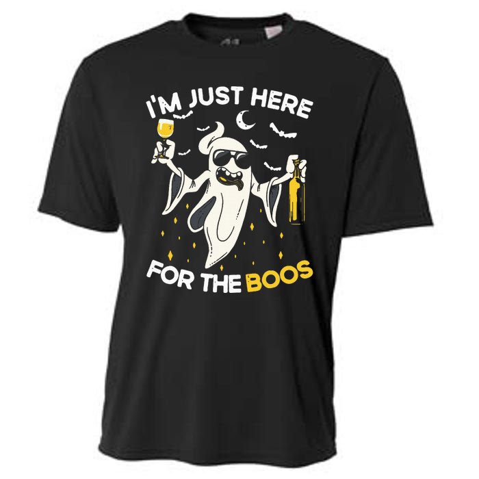 Im Just Here For The Boos Funny Halloween Beer Lovers Drink Cooling Performance Crew T-Shirt