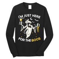 Im Just Here For The Boos Funny Halloween Beer Lovers Drink Long Sleeve Shirt