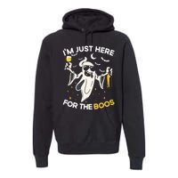 Im Just Here For The Boos Funny Halloween Beer Lovers Drink Premium Hoodie