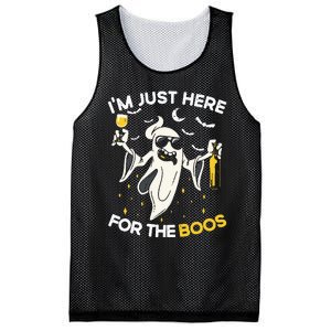 Im Just Here For The Boos Funny Halloween Beer Lovers Drink Mesh Reversible Basketball Jersey Tank