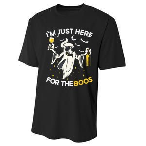 Im Just Here For The Boos Funny Halloween Beer Lovers Drink Performance Sprint T-Shirt