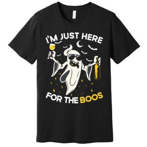 Im Just Here For The Boos Funny Halloween Beer Lovers Drink Premium T-Shirt