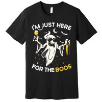 Im Just Here For The Boos Funny Halloween Beer Lovers Drink Premium T-Shirt