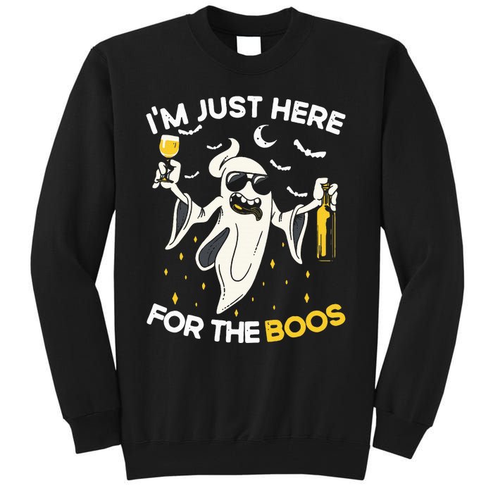 Im Just Here For The Boos Funny Halloween Beer Lovers Drink Tall Sweatshirt