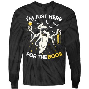 Im Just Here For The Boos Funny Halloween Beer Lovers Drink Tie-Dye Long Sleeve Shirt