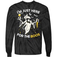 Im Just Here For The Boos Funny Halloween Beer Lovers Drink Tie-Dye Long Sleeve Shirt