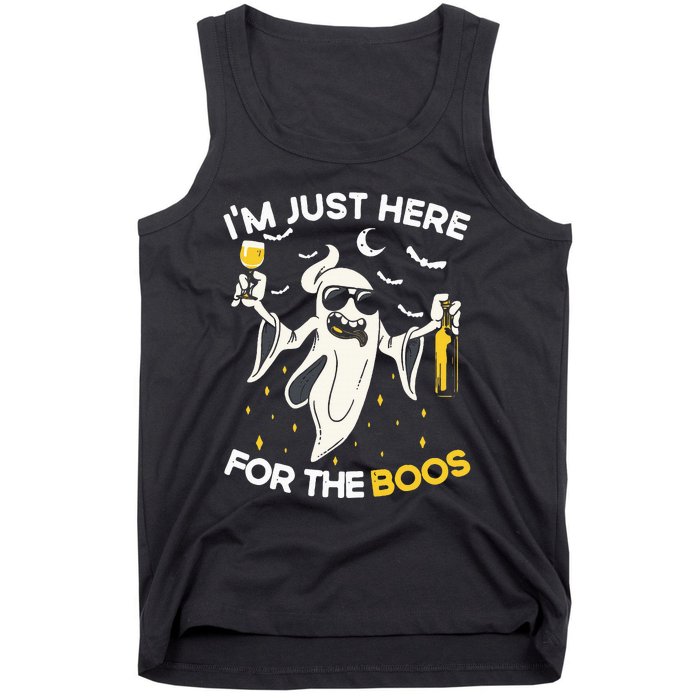 Im Just Here For The Boos Funny Halloween Beer Lovers Drink Tank Top