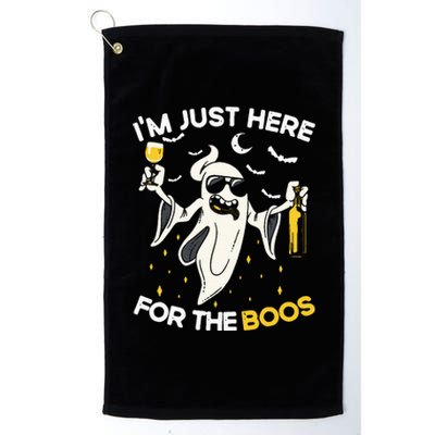 Im Just Here For The Boos Funny Halloween Beer Lovers Drink Platinum Collection Golf Towel