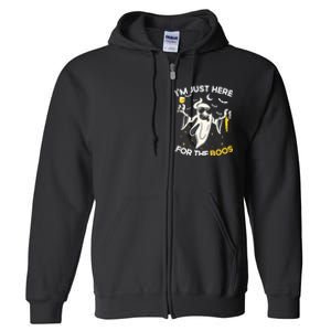 Im Just Here For The Boos Funny Halloween Beer Lovers Drink Full Zip Hoodie