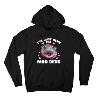 IM Just Here For Moo Deng Cute Baby Hippo Bouncy Souvenir Hoodie