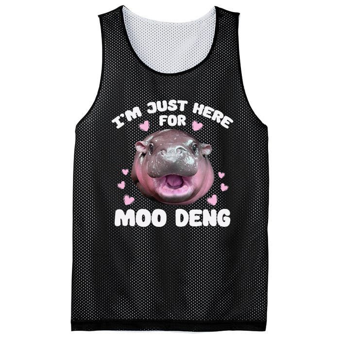 IM Just Here For Moo Deng Cute Baby Hippo Bouncy Souvenir Mesh Reversible Basketball Jersey Tank